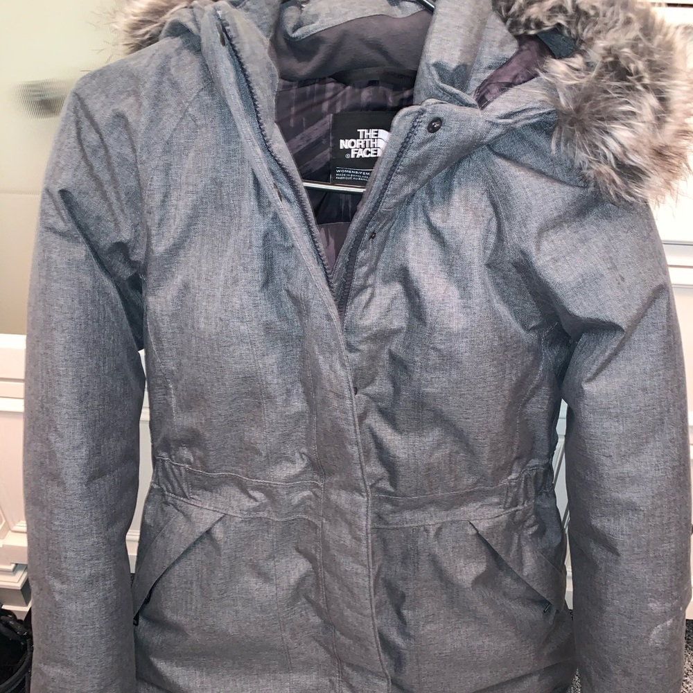 North face fur parka size medium